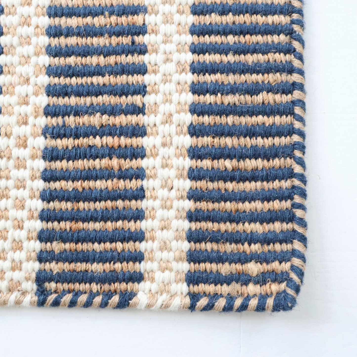 Navy Jute & Wool Mini Rug
