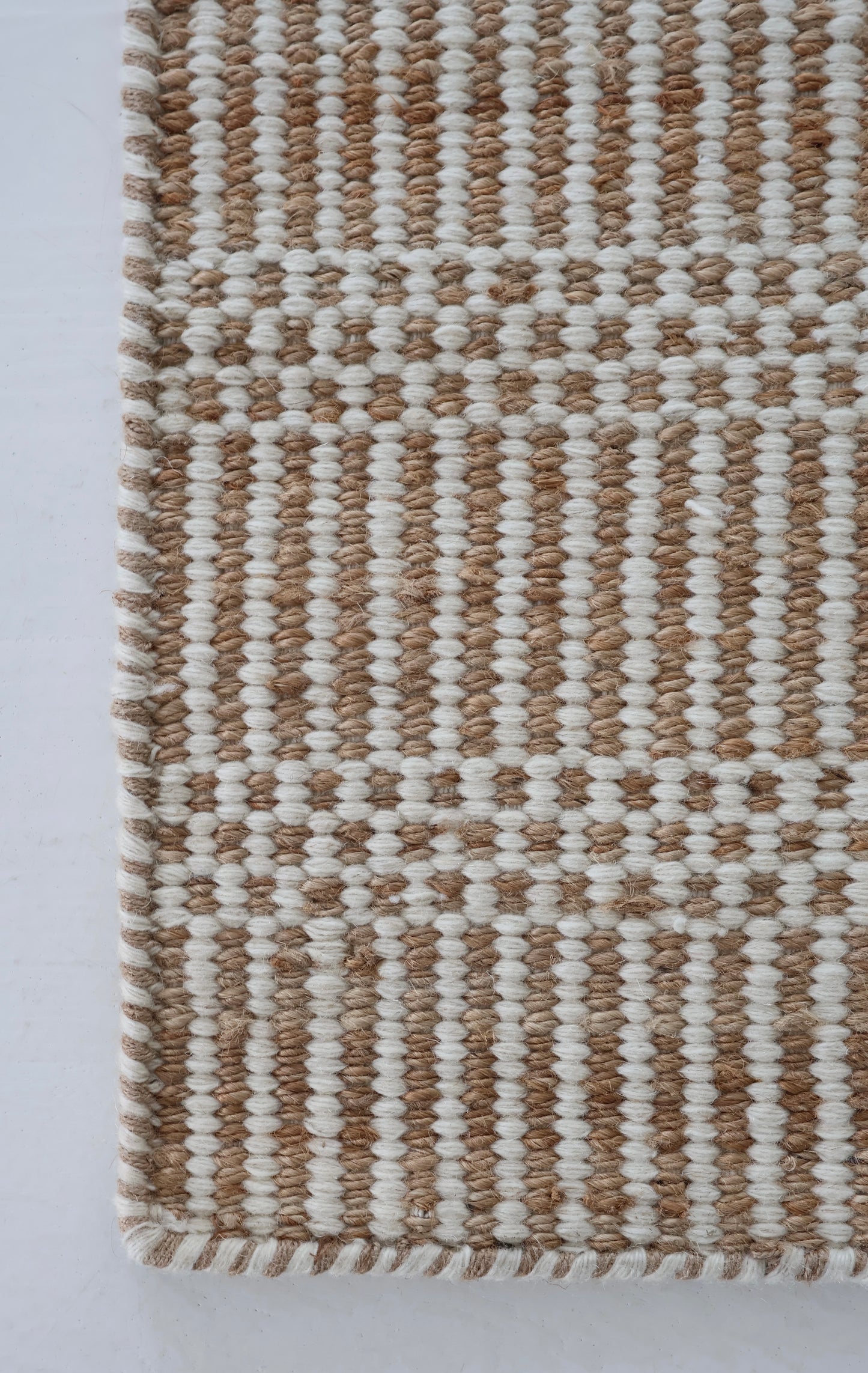 Cotton White Jute & Wool Mini Rug