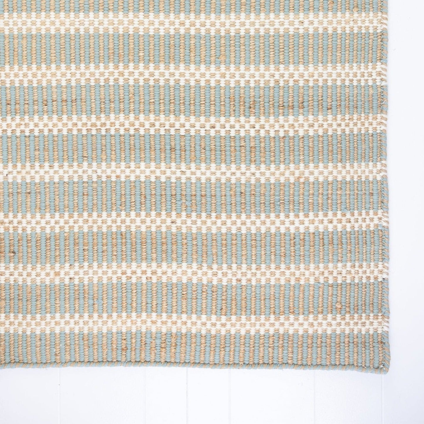 Sea Blue Jute & Wool Combo Rug (ready to ship)