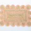 Peach Scalloped Jute Mini Rug