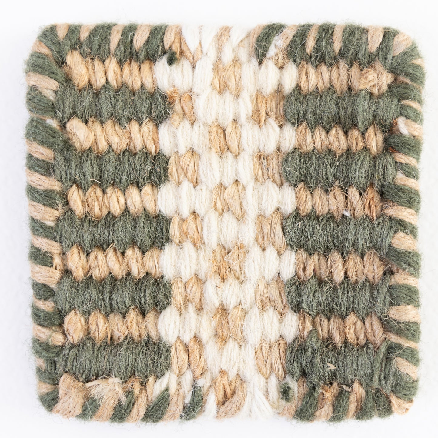 Holiday Green Jute & Wool Combo Rug Sample