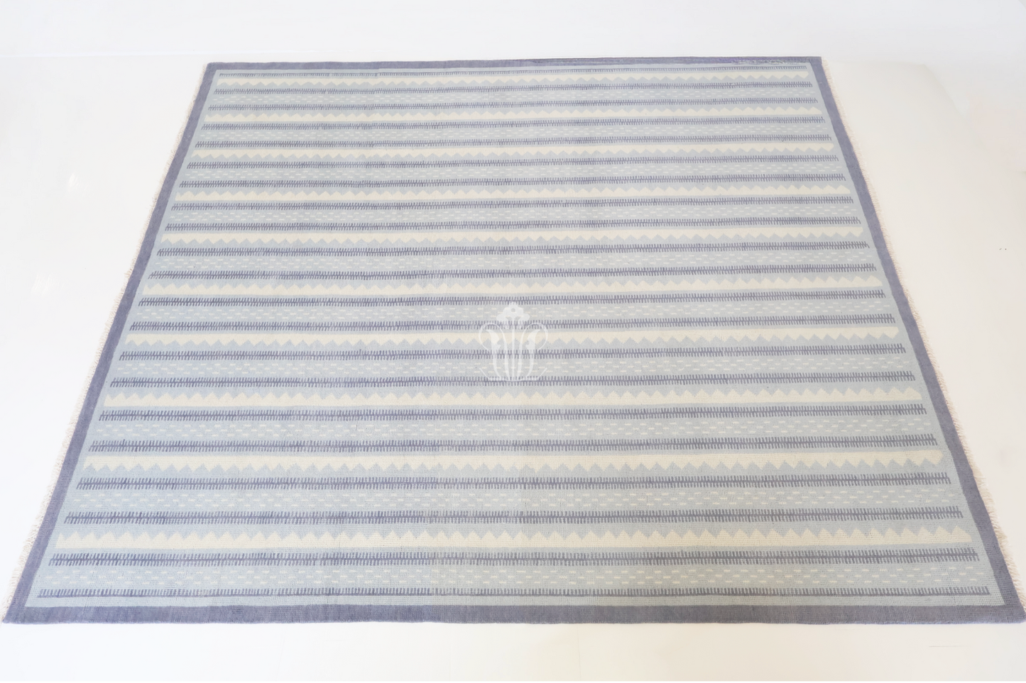 Locust Lane x Chasing Paper | Heritage Stripe Blue Modern Oushak Rug