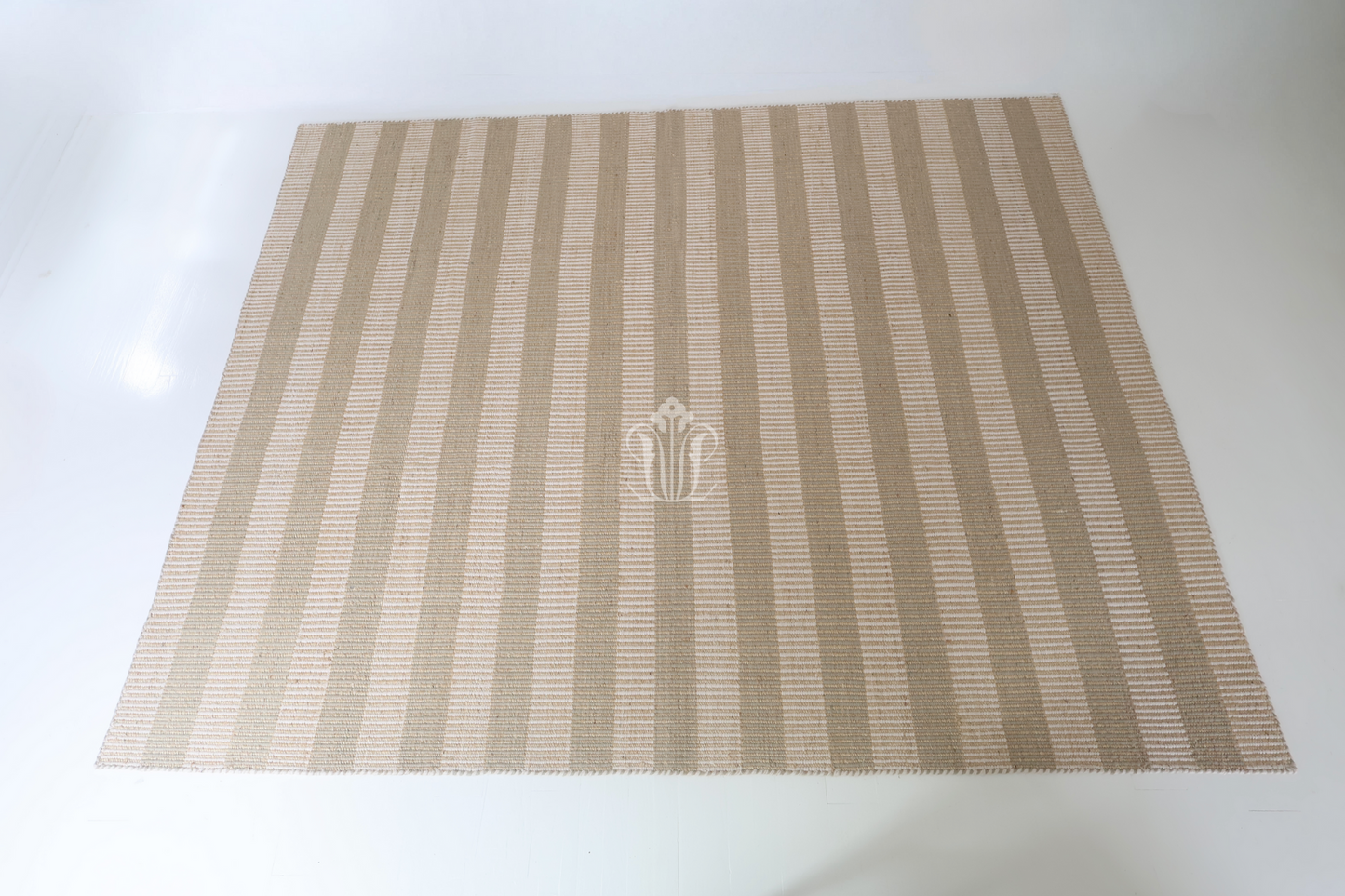 Locust Lane x Chasing Paper | Broken Stripe Neutral Jute & Wool Rug (ready to ship)