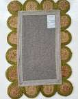 Grass Green Scalloped Jute Mini Rug (ready to ship)
