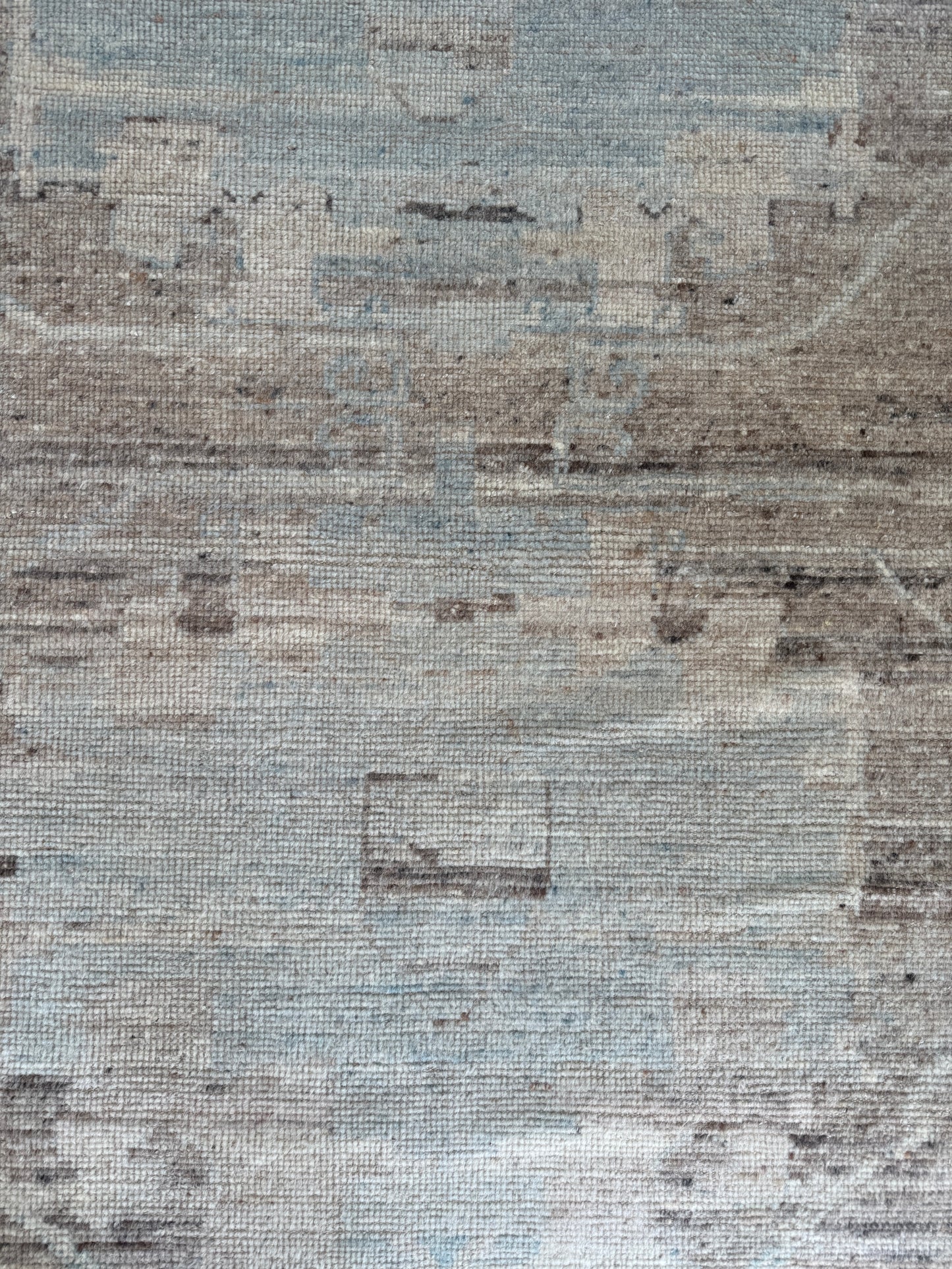 Distressed with Hints of Blue Modern Oushak Rug