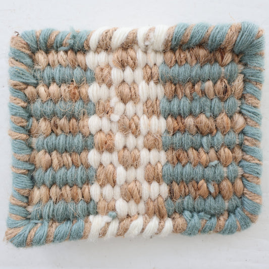Sea Blue Jute & Wool Combo Rug Sample