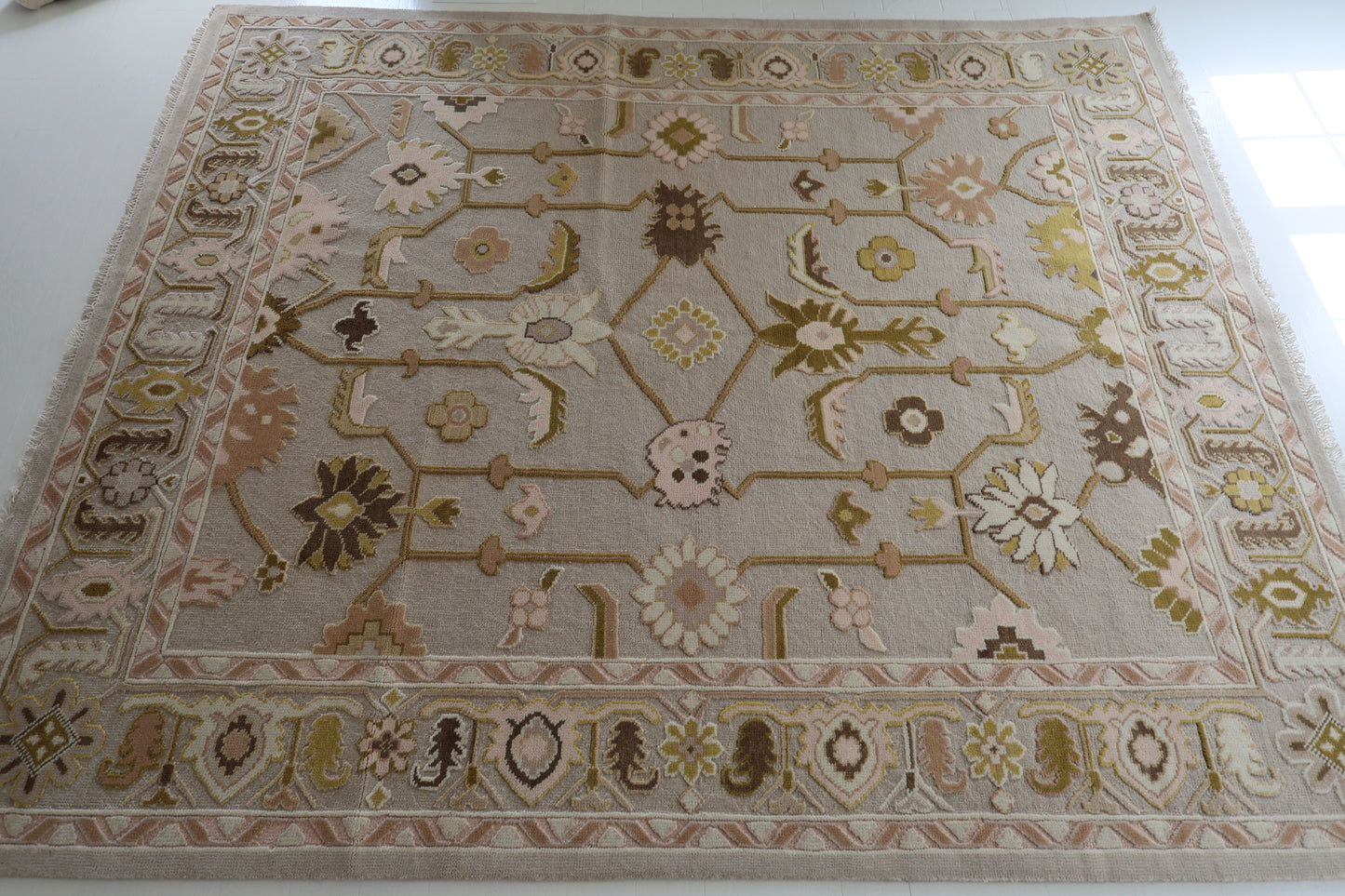 Embossed Modern Oushak Rug
