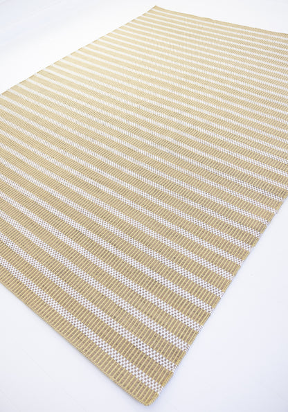 Handwoven jute and wool rug with olive green, ivory, and sand stripes – Martini Olive Jute & Wool Rug by Locust Lane Rugs