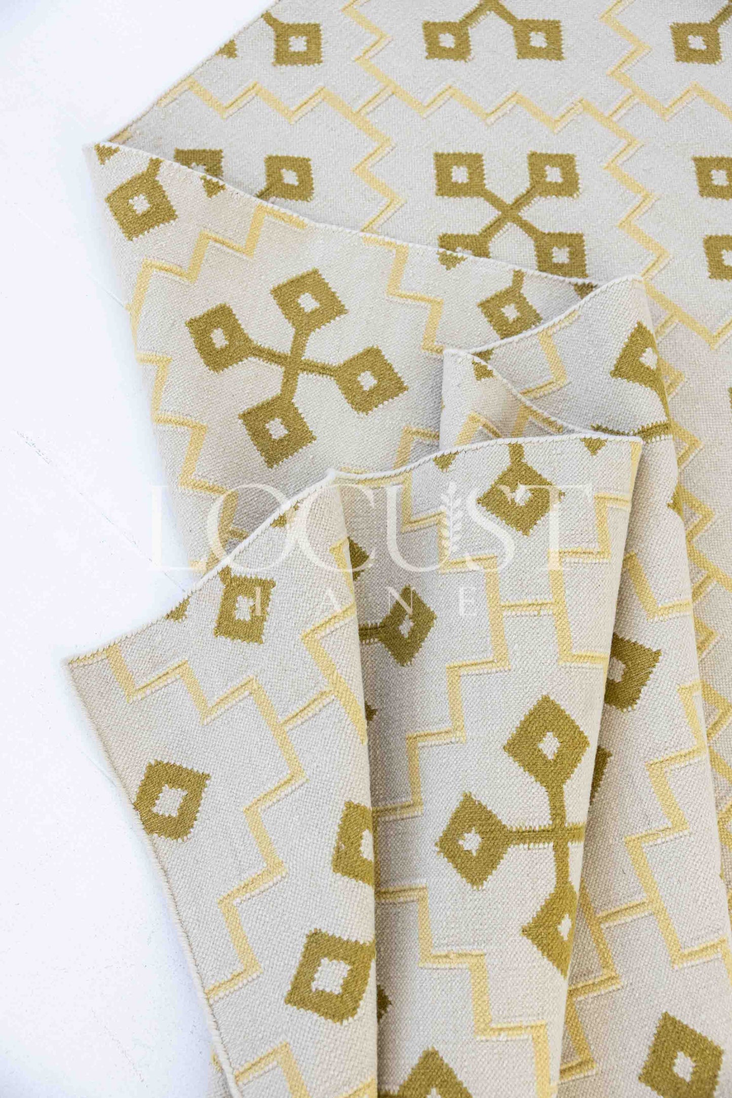 Butter Yellow Cross Flatweave Dhurrie Rug
