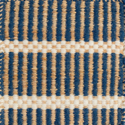 Handwoven jute and wool rug with navy, ivory, and natural stripes – Navy Jute & Wool Rug by Locust Lane Rugs