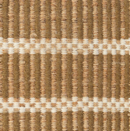 Handwoven jute and wool rug with ochre brown, ivory, and natural stripes – Ochre Brown Jute & Wool Rug by Locust Lane Rugs