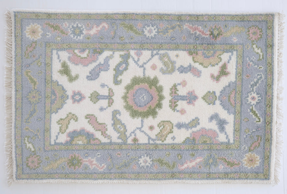 Decorative  Riley rug with intricate patterns on a white background