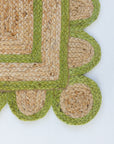 Grass Green Scalloped Jute Mini Rug (ready to ship)