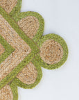 Grass Green Scalloped Jute Rug