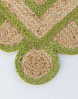 Grass Green Scalloped Jute Mini Rug (ready to ship)