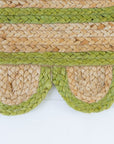 Grass Green Scalloped Jute Mini Rug (ready to ship)