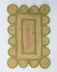 Grass Green Scalloped Jute Rug