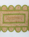 Grass Green Scalloped Jute Mini Rug (ready to ship)