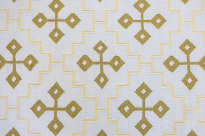 Butter Yellow Cross Flatweave Dhurrie Rug