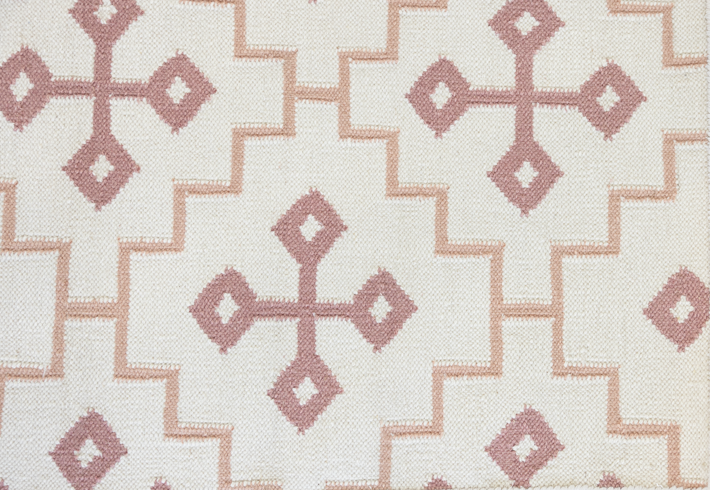 French Rose Flatweave Dhurrie Rug