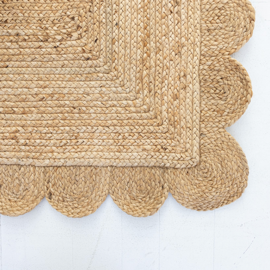 Natural Scalloped Jute Rug (ready to ship)
