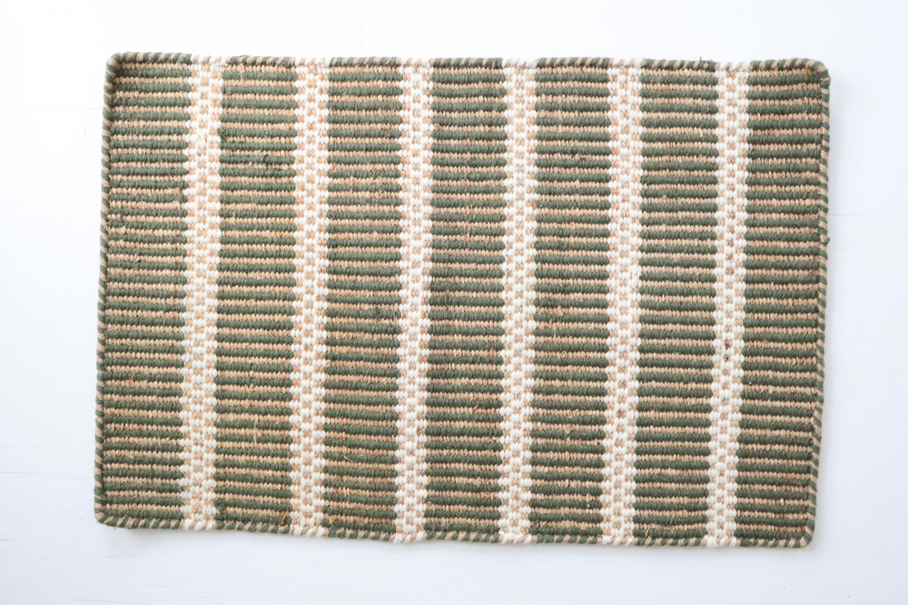 Holiday Green Jute & Wool Mini Rug