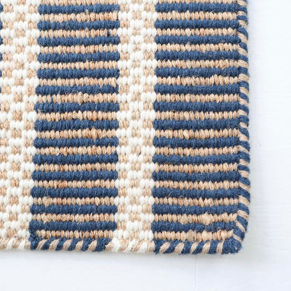 Navy Jute & Wool Mini Rug