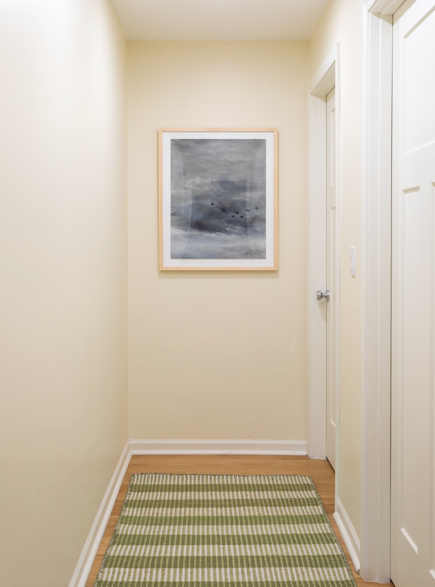 Locust Lane x Chasing Paper |Broken Stripe Green Jute & Wool Rug