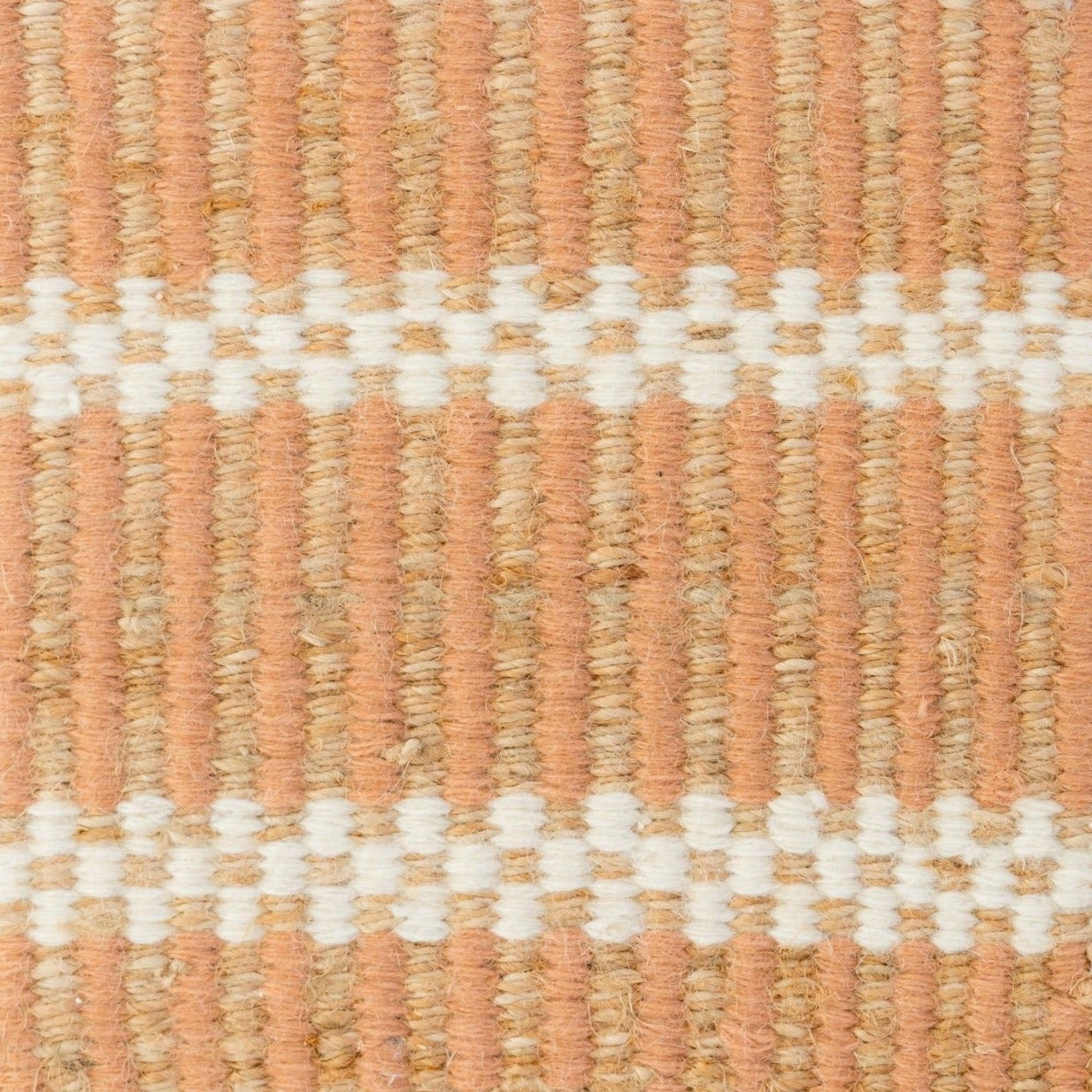 Handwoven jute and wool rug with terracotta, ivory, and natural stripes – Terracotta Jute & Wool Rug by Locust Lane Rugs