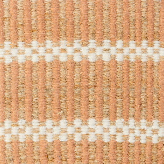 Handwoven jute and wool rug with terracotta, ivory, and natural stripes – Terracotta Jute & Wool Rug by Locust Lane Rugs