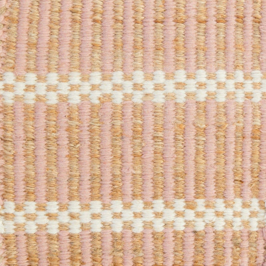 Handwoven jute and wool rug with blush pink, ivory, and natural stripes – Blush Jute & Wool Rug by Locust Lane Rugs