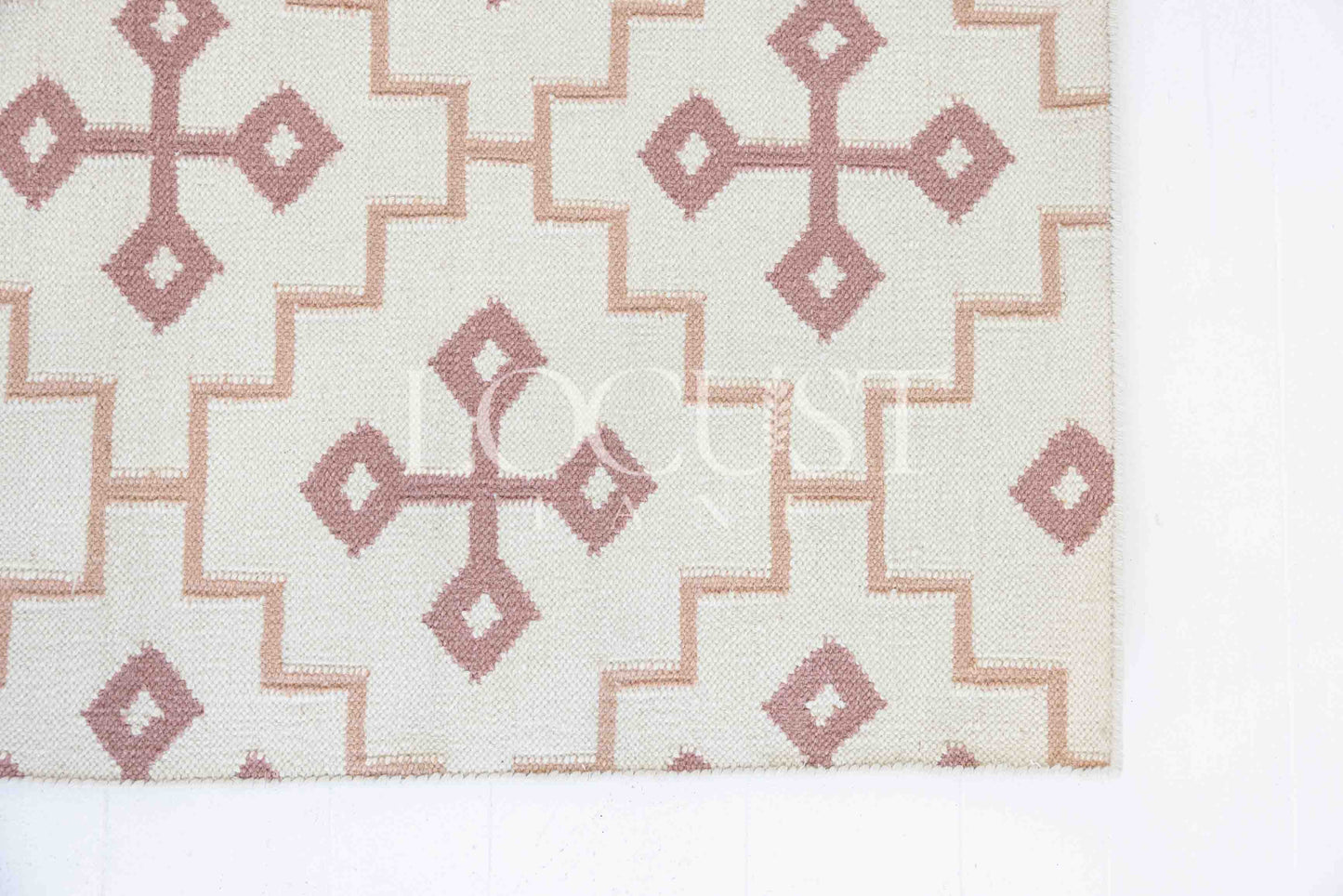 French Rose Flatweave Dhurrie Rug