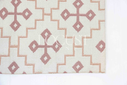 French Rose Flatweave Dhurrie Rug