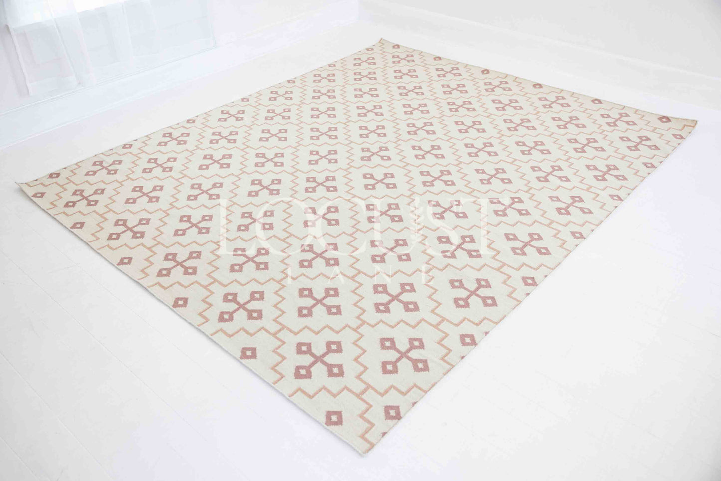 French Rose Flatweave Dhurrie Rug