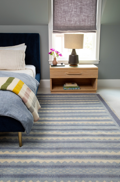 Locust Lane x Chasing Paper | Heritage Stripe Blue Modern Oushak Rug