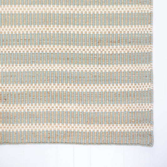Sea Blue Jute & Wool Combo Rug (ready to ship)