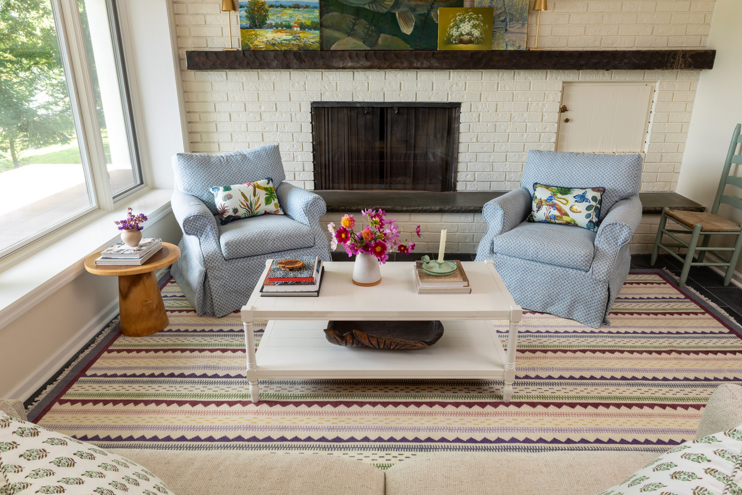 Locust Lane x Chasing Paper | Heritage Stripe Multi Modern Oushak Rug (ready to ship)