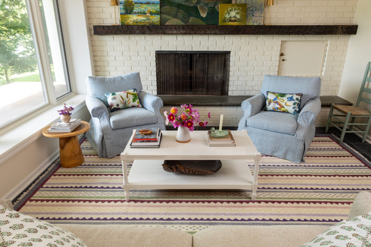 Locust Lane x Chasing Paper |Heritage Stripe Multi Modern Oushak Rug