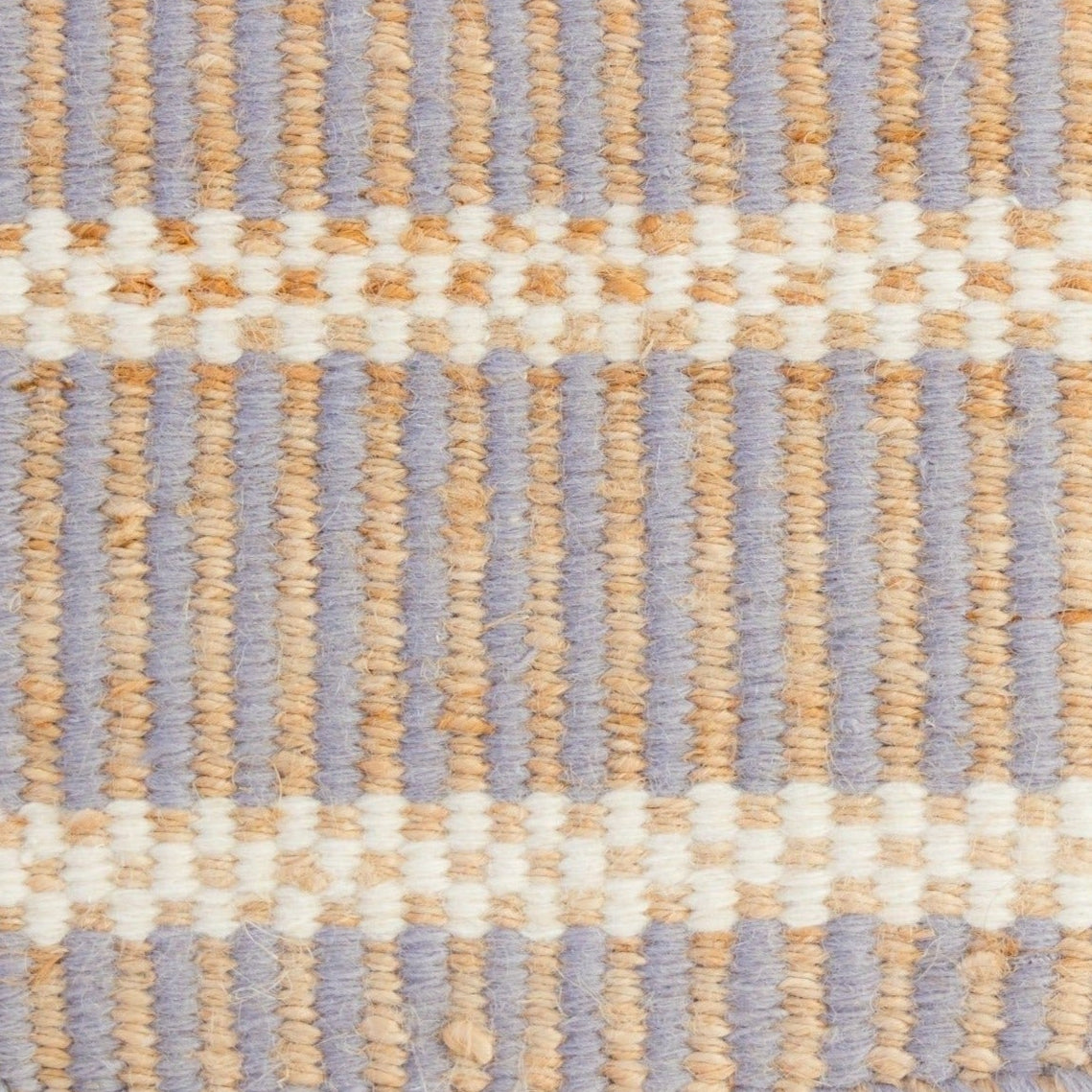 Handwoven jute and wool rug with violet, ivory, and natural stripes – Violet Pearl Jute & Wool Rug by Locust Lane Rugs
