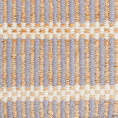 Handwoven jute and wool rug with violet, ivory, and natural stripes – Violet Pearl Jute & Wool Rug by Locust Lane Rugs