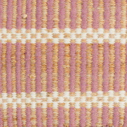 Handwoven jute and wool rug with blush pink, ivory, and natural stripes – Watermelon Jute & Wool Rug by Locust Lane Rugs