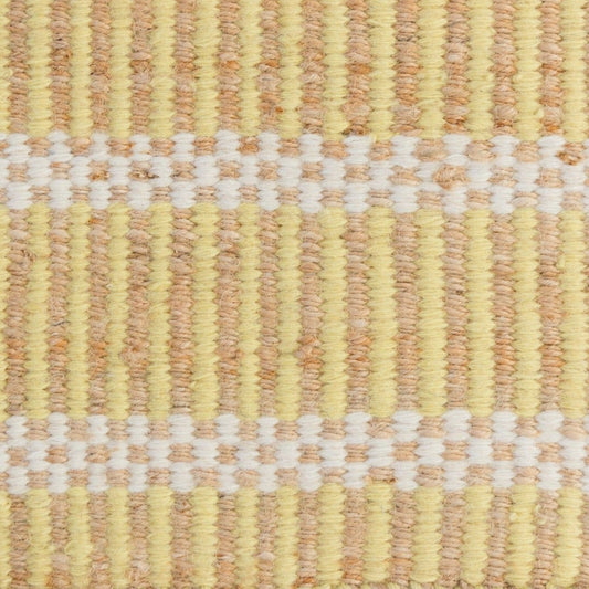Handwoven jute and wool rug with yellow, ivory, and natural stripes – Daffodil Yellow Jute & Wool Rug by Locust Lane Rugs