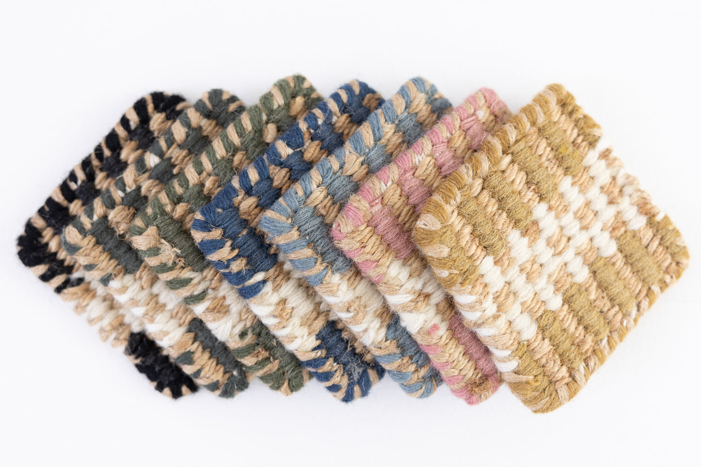 Handwoven jute and wool rug with holiday green, ivory, and natural stripes – Holiday Green Jute & Wool Rug by Locust Lane Rugs